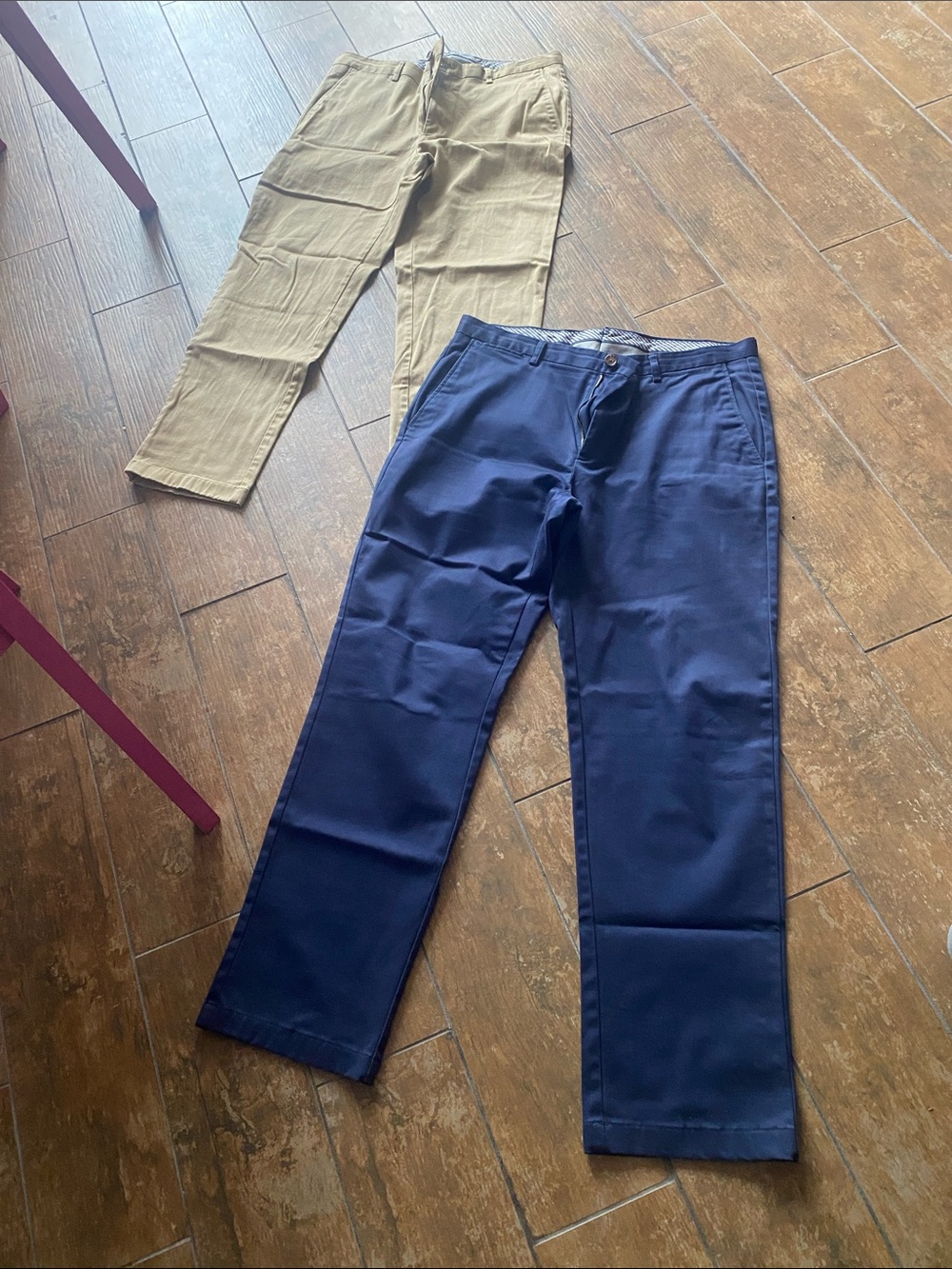 Jos. A. Bank Navy and Khaki Cotton Chino Pants Duo. Size 34x30. Great condition.